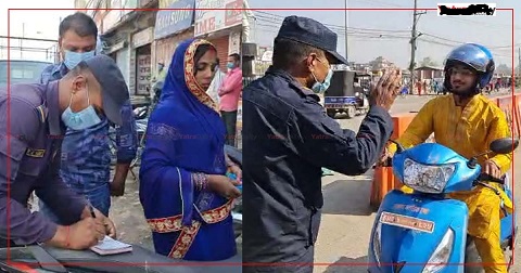 बीरगंजमा माक्स बिना निस्कनेलाई कारवाही शुरु