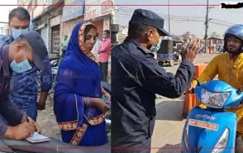 बीरगंजमा माक्स बिना निस्कनेलाई कारवाही शुरु