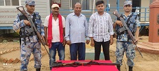 हथियार सहित तीनजना प्रकाउ